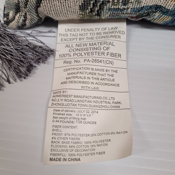 Christmas Throw Pillows 2 Winter Village Scene Tapestry Rite Aid 15'' Accent New - Picture 6 of 6